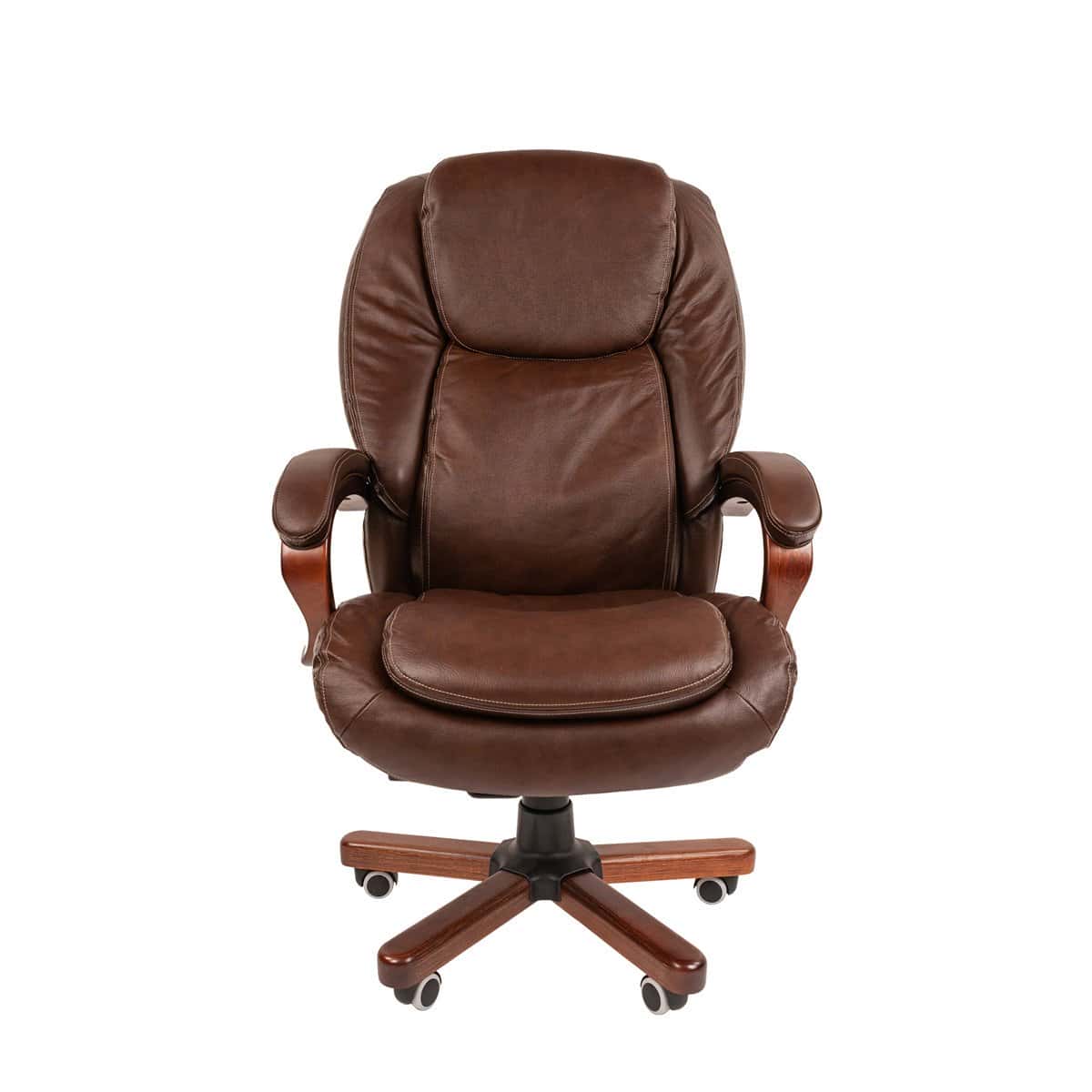 Офисное кресло CHAIRMAN 408 натуральная кожа коричневый